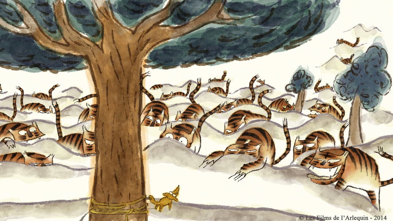 Tigres en fila india